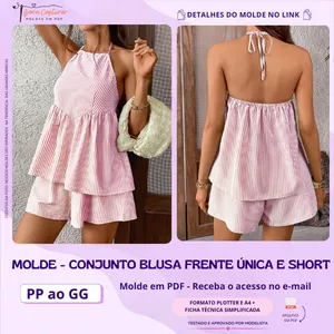 Imagem de capa para o Curso online Molde Conjunto Blusa Frente Única e Short 