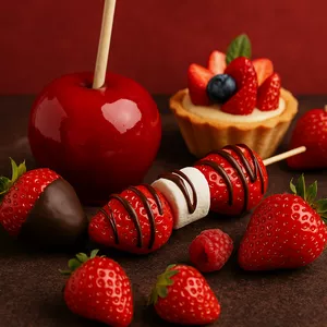 Imagem de capa para o Ebook Doces com Frutas: Aprenda a Criar Morango do Amor e Receitas Irresistíveis Para Saborear ou Vender