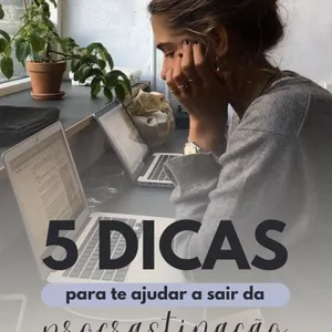 Imagem de capa para o Ebook 5 Dicas para te ajudar a sair da procrastinação 