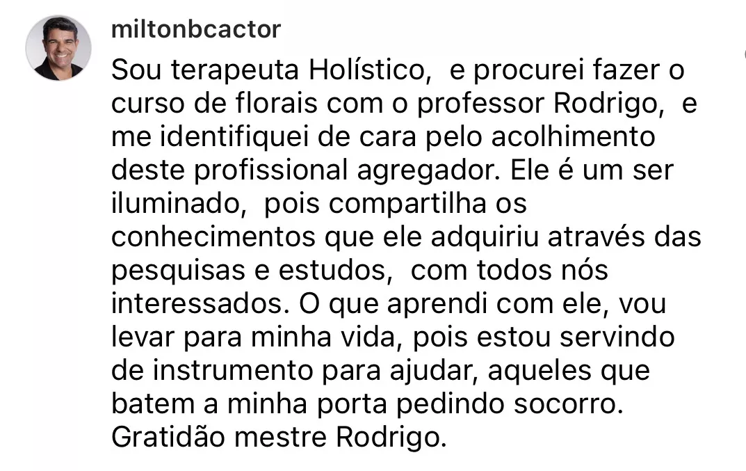 Depoimento de aluno da formação