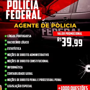Imagem de capa para o Ebook Apostila Polícia Federal (PF) 2025 - Agente de Polícia