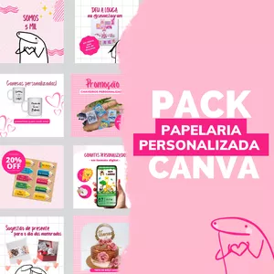 Imagem de capa para o Curso online Pack Canva Papelaria Personalizada 