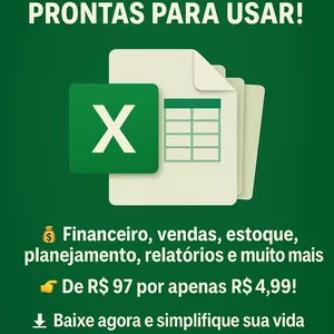 Imagem de capa para o Ebook Pacote com mais de 5.000 Planilhas Excel Profissionais.