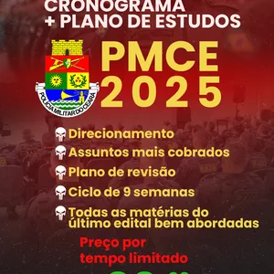 Imagem de capa para o Curso online CRONOGRAMA + PLANO DE ESTUDOS PMCE2025