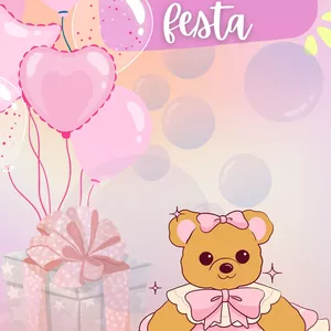 Imagem de capa para o Ebook Convite animado para festinha de 1 ano - menina Template do Canva