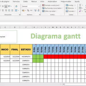Imagen de portada para Curso online Excel plantilla diagrama de Gantt