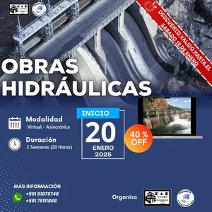 Imagen de portada para Curso online ANALISIS Y DISEÑO DE OBRAS HIDRAULICAS COMPLEMENTAREAS