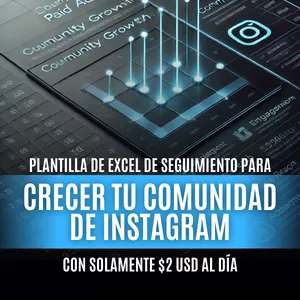 Imagen de portada para Curso online Plantilla de Excel de seguimiento para crecer tu comunidad de instagram con $2USD al dia