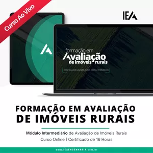 Imagem de capa para o Evento online [Curso Ao Vivo] Curso Intermediário de Avaliações de Imóveis Rurais | Turma 1