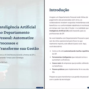 Imagem de capa para o Ebook Inteligência Artificial no Departamento Pessoal: Automatize Processos e Transforme sua Gestão