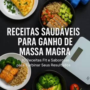 Imagem de capa para o Ebook Receitas FIT para Ganho de Massa Magra