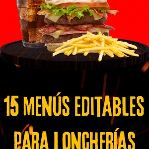 Imagen de portada para Ebook 15 Menús Editables para Loncherías