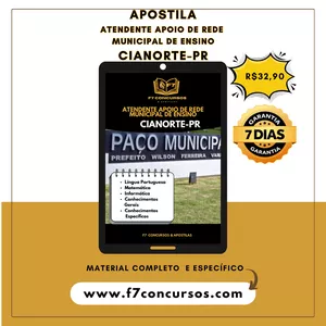 Imagem do curso Apostila ATENDENTE DE APOIO DE REDE MUNICIPAL DE ENSINO Cianorte - PR