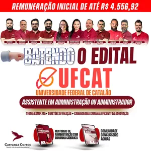 Imagem de capa para o Curso online UFCAT - Batendo o Edital - Cargo: Administrador