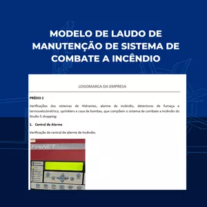 Imagem de capa para o Curso online MODELO DE LAUDO DE MANUTENÇÃO DE COMBATE A INCÊNDIO