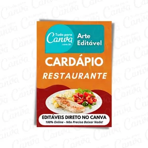 Imagem principal do produto Canva Pack Editável - Cardápio de Restaurante + 5 Kits Bônus