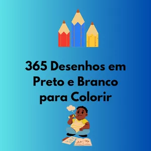 Imagem de capa para o Curso online 365 Desenhos em Preto e Branco para Colorir 