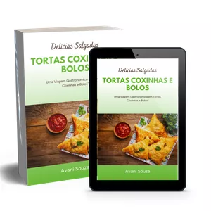 Imagem de capa para o Ebook Delícias Salgadas: Tortas, Coxinhas e Bolos