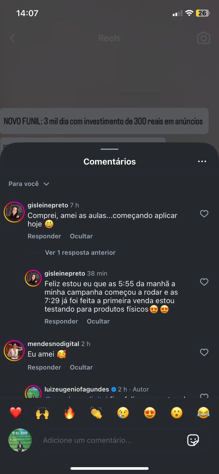 Print real de aluno com vendas a centavos