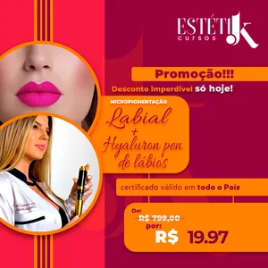Imagem do curso Preenchimento labial, Micro Labial e Delineador