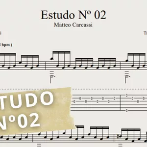 Imagem de capa para o Ebook Estudo Nº 02 - Matteo Carcassi: Transcrição p/ Violão Solo c/ Tablatura + Partitura