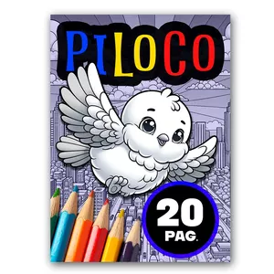 Cover image for Ebook Educational coloring book – Piloco, city bird. Libro para colorear educativo – Piloco, pájaro de ciudad