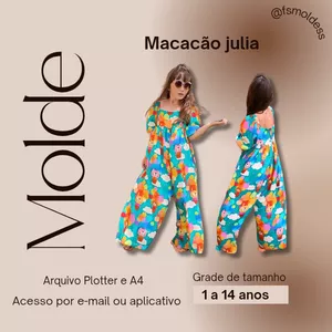 Imagem de capa para o Ebook Molde macacão Julia infantil 