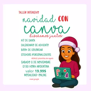 Imagen de portada para Curso online Navidad con Canva 🎄🎅
