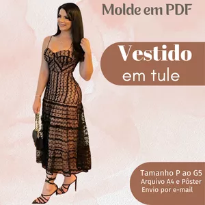Imagem de capa para o Ebook MOLDE EM PDF VESTIDO EM TULE