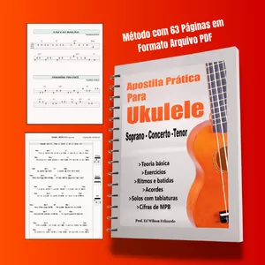 Imagem de capa para o Ebook UKULELE PRÁTICO(Método para Soprano-Concerto-Tenor )