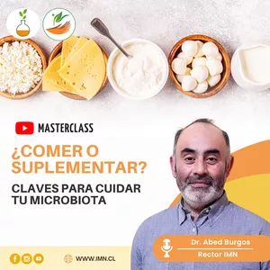 Imagen de portada para Curso online Masterclass ¿Comer o suplementar? Claves para cuidar tu microbiota por el Naturópata Dr. Abed Burgos
