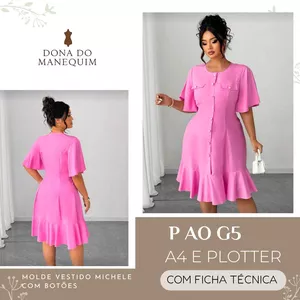 Imagem de capa para o Ebook MOLDE VESTIDO MICHELE COM BABADOS