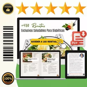 Imagen de portada para Ebook +400 Recetas Saludables Exclusivas Para Diabéticos + Bonos 🎁