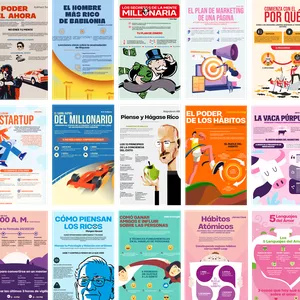 Imagen de portada para Ebook Resúmenes infográficos de 62 libros Best Seller