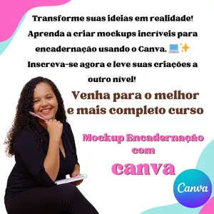 Imagem de capa para o Curso online Mockup Encadernação com Canva