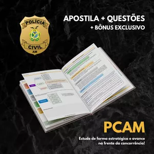 Imagem de capa para o Curso online PCAM - APOSTILA DIGITAL+ Cronograma + Simulados Comentados (Escrivão e Investigador)
