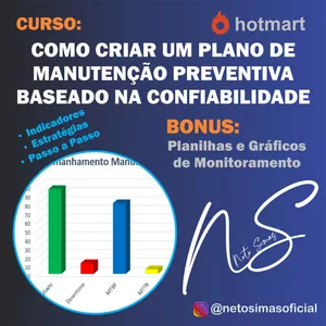 Imagem de capa para o Curso online COMO CRIAR PLANO DE MANUTENÇÃO PREVENTIVA BASEADO NA CONFIABILIDADE