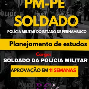 Imagem de capa para o Ebook SOLDADO DA POLÍCIA MILITAR-PERNAMBUCO-Planejamento de estudos  + 3 BÕNUS