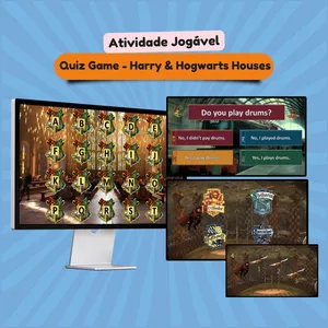 Imagem de capa para o Curso online Atividade Jogável  Individual - Quiz Game - Harry & Hogwarts Houses