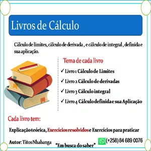 Imagem de capa para o Ebook Livros de calculo de limites,derivadas,integral, integral definida e sua aplicação