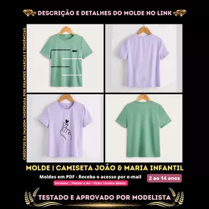Imagem de capa para o Curso online [Molde em PDF] - Camiseta João & Maria Infantil [Unissex]. ID 3251074