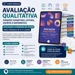 Imagem do curso Curso Avaliação Qualitativa Funções Cognitivas e Leitura, Escrita e Matemática 