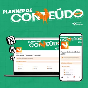 Imagem de capa para o Curso online Planner de Conteúdo Cria Agro | Notion