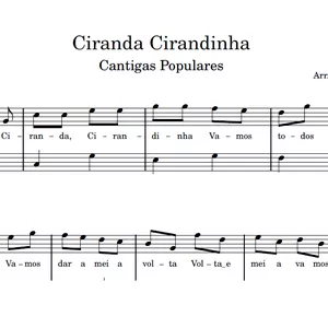 Imagem de capa para o Ebook Ciranda Cirandinha (Cantigas Populares) - Partitura para PIANO