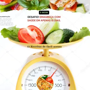 Imagem de capa para o Ebook Desafio! Emagreça com saúde em apenas 15 dias.