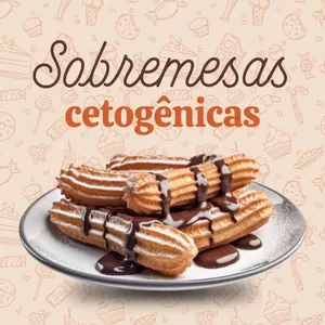 Imagem de capa para o Ebook Sobremesas Cetogênicas: 18 receitas de doces keto