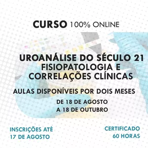 Imagem principal do produto Curso: Uroanálise do século 21 - Fisiopatologia e correlações clínicas