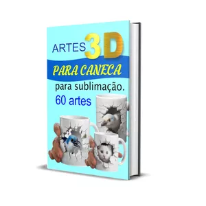 Imagem de capa para o Ebook ARTE 3D PARA CANECAS
