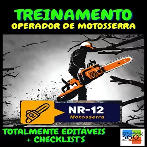 Imagem de capa para o Curso online TREINAMENTOS NR 12 - OPERADOR DE MOTOSSERRA - EDITÁVEIS