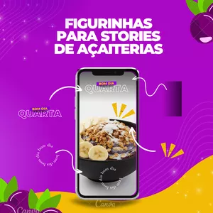 Imagem de capa para o Curso online Figurinhas para Stories de Açaiterias